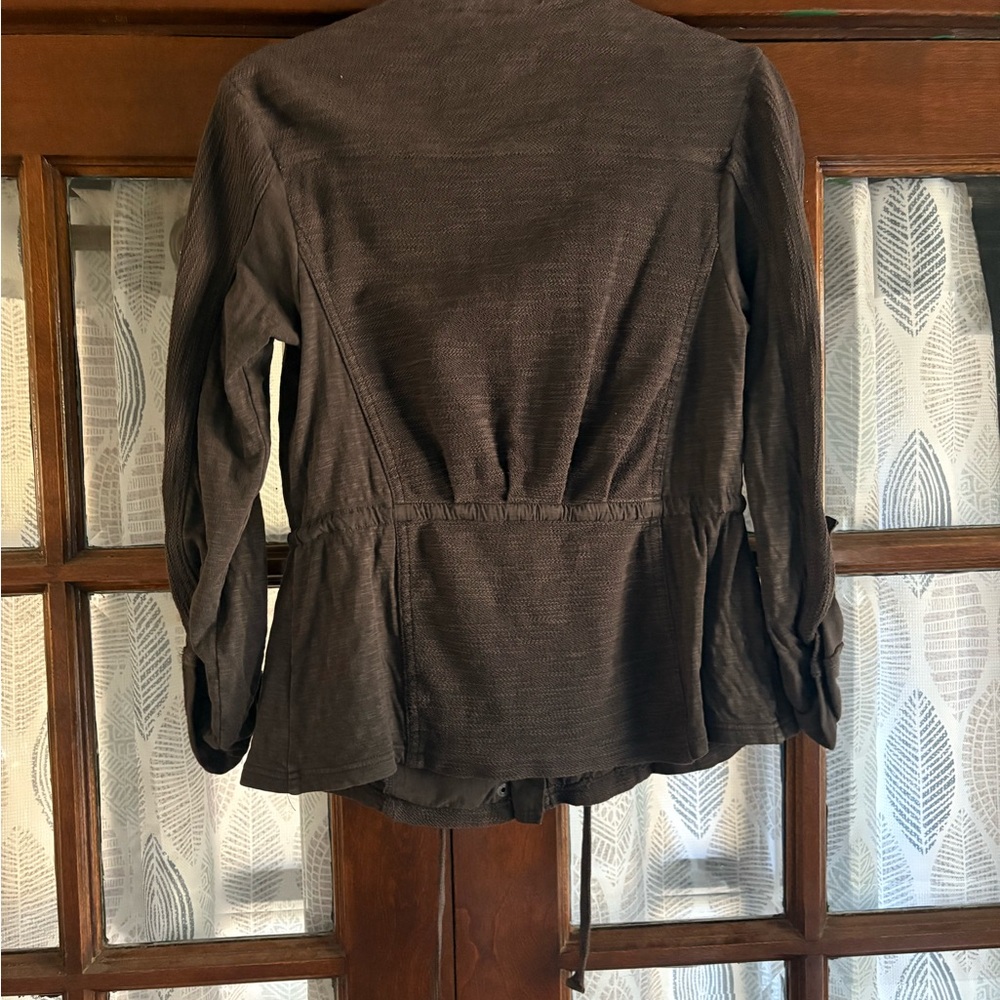 Anthropologie Saturday Sunday Dark Gray Cotton Textured Jacket - Picture 8 of 13
